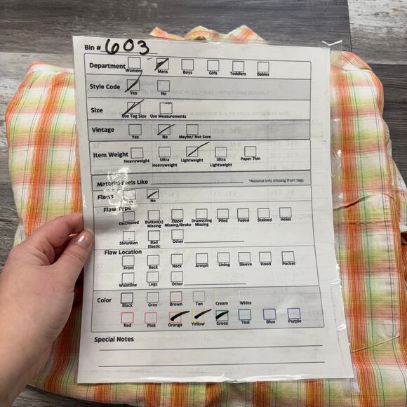 Lacoste Orange Yellow Green Plaid Men M Collared Long Sleeve Button Down Shirt - Picture 7 of 7